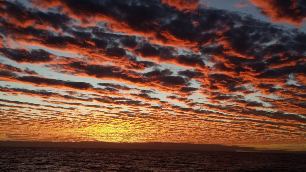 Blauwassersegeln Sonnenuntergang