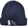 Strickmütze blau mit Segelschiff
