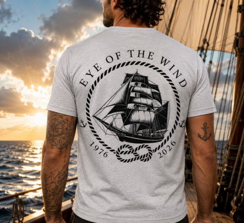 T-Shirt grau 50 Jahre Eye of the Wind
