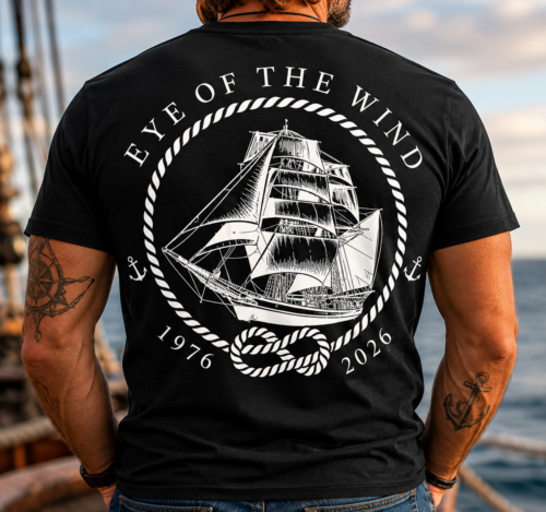T-Shirt schwarz 50 Jahre Eye of the Wind