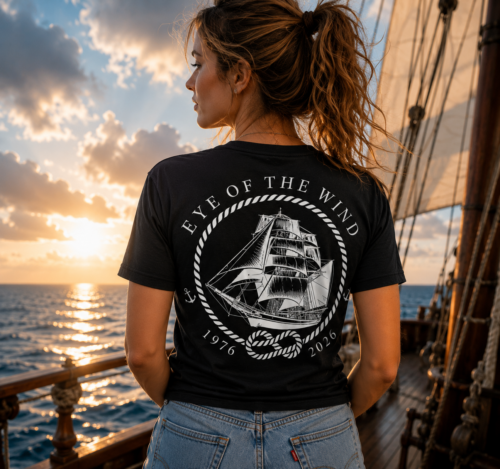 T-Shirt schwarz 50 Jahre Eye of the Wind